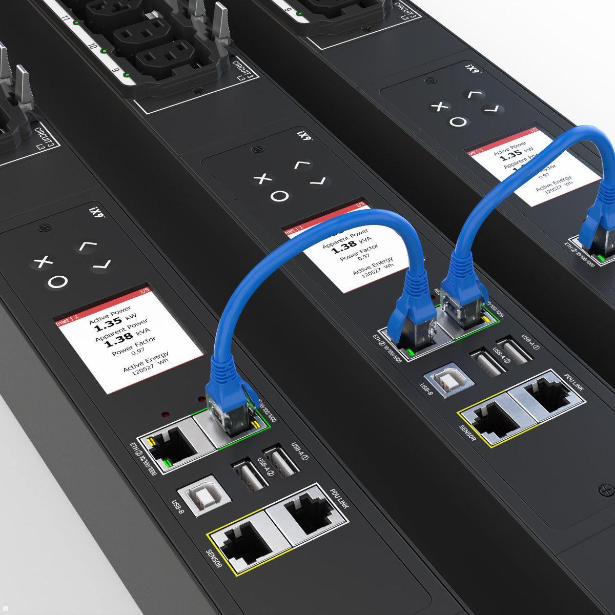 Legrand Raritan iX Rack-PDU 0U mit 12xHDOT C13 / 12xCx, 1-phasig 230V 32A, Outlet Metered/Switched RCM (PX4-5161-E7M27), PDU RCM Rechenzentrum