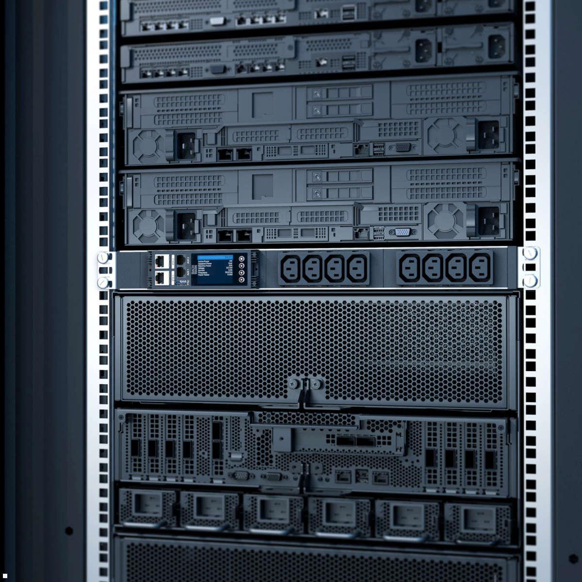 Bachmann BN ESSENTIAL Metered - 32/3p Rack PDU mit 24xC13, 4xC19, 2xMCB mit Display (BM0024226), Anwendungsbeispiel