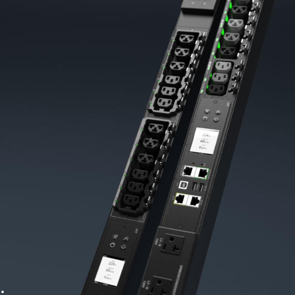 Legrand Raritan iX Rack-PDU 0U mit 18xC13 / 18xHDOT Cx, 3-phasig 400V 32A, Input Metered (PX4-1699-E7V2), LCD-Display Billing-Grade Metering