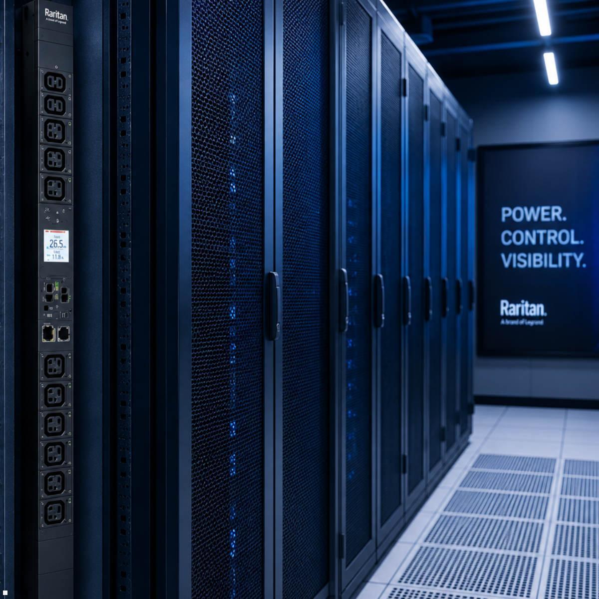 Legrand Raritan iX Rack-PDU 0U mit 12xC13 / 12xCX, 1-phasig 100-240V 16A, Input Metered (PX4-13A8C-C8E7A0), LCD-Display Strommessung